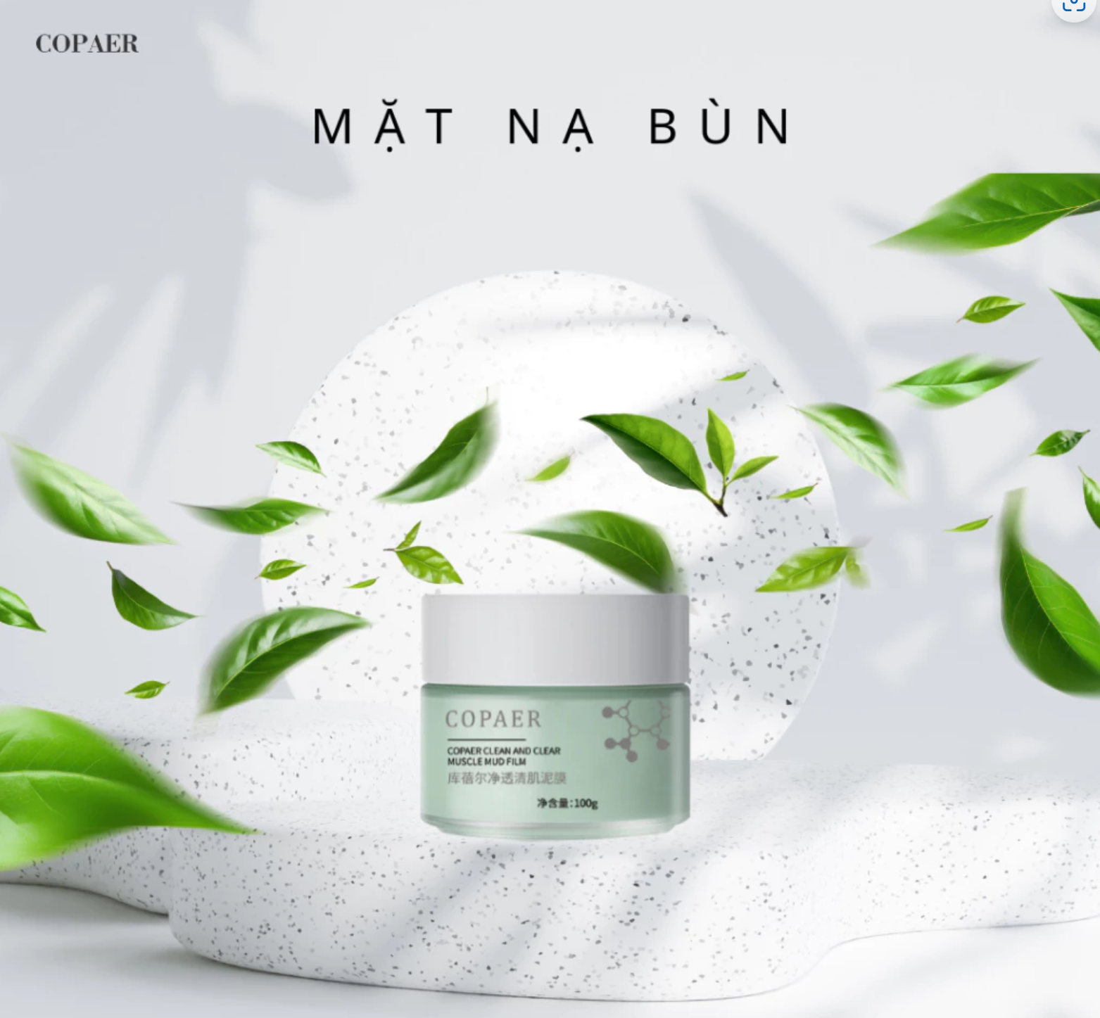 Mặt nạ bùn Copaer Skincare - Chiết xuất cây lanh và đất sét - 100g - Cosmetics